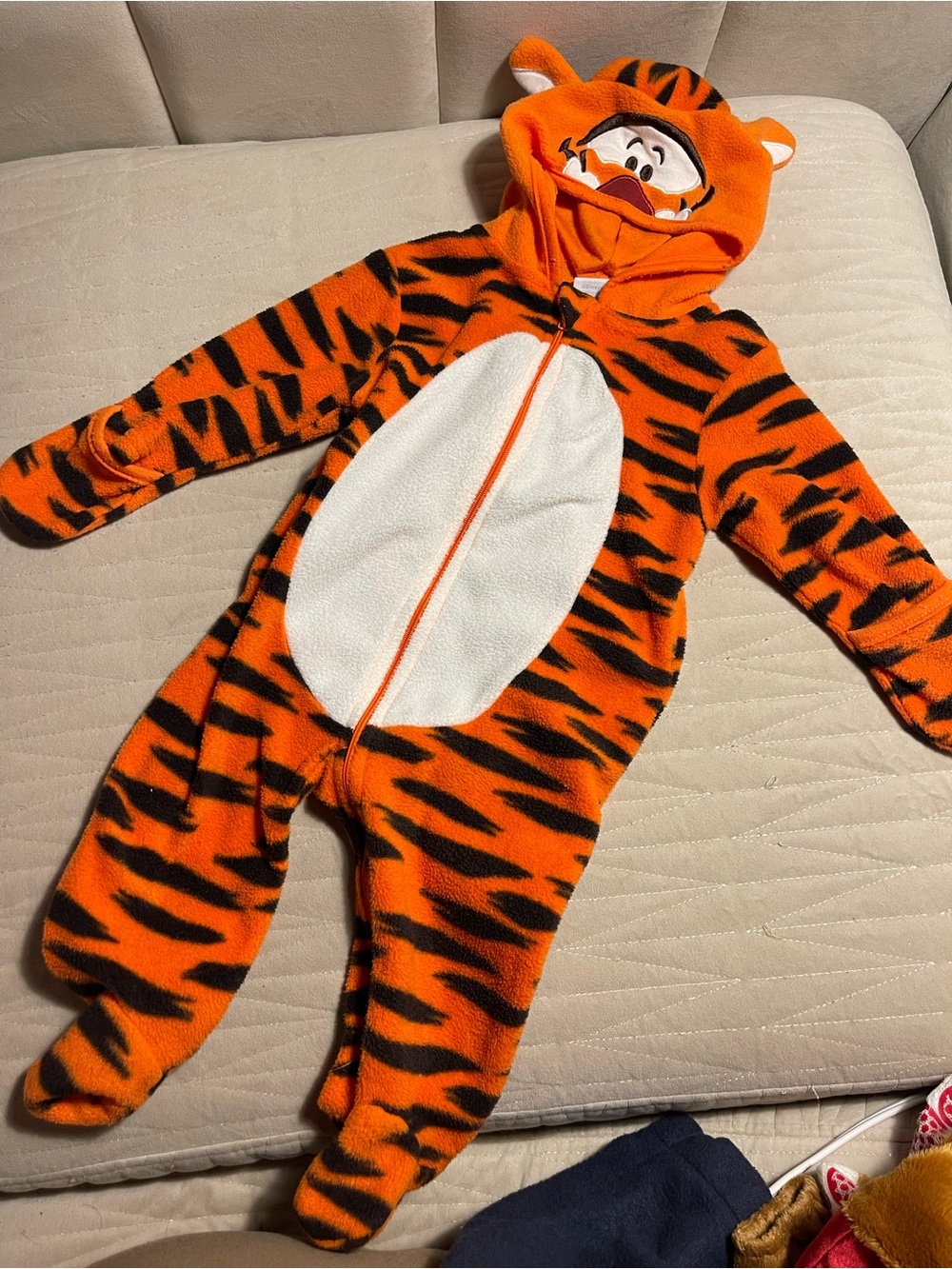 Disney Orange and White Tiger Hooded Fleece Costume Onesie